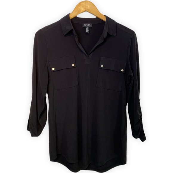 Jones New York Black Blouse. Size S - Picture 4 of 9